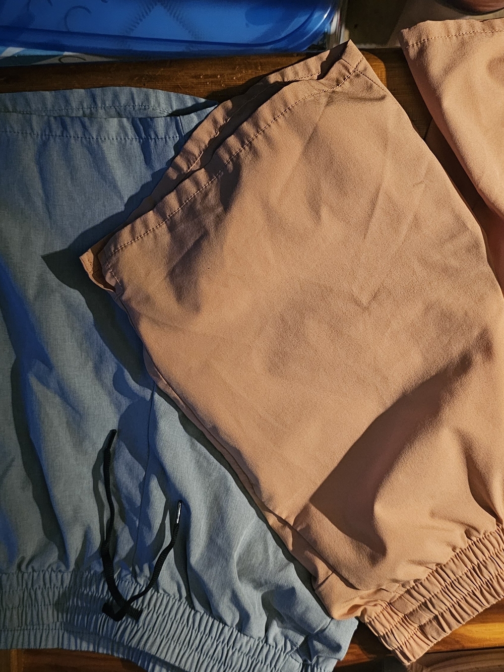 LIGHT BLUE/Tan Athletic Shorts Boys Size LARGE 10-12 LOT OF 2(137)